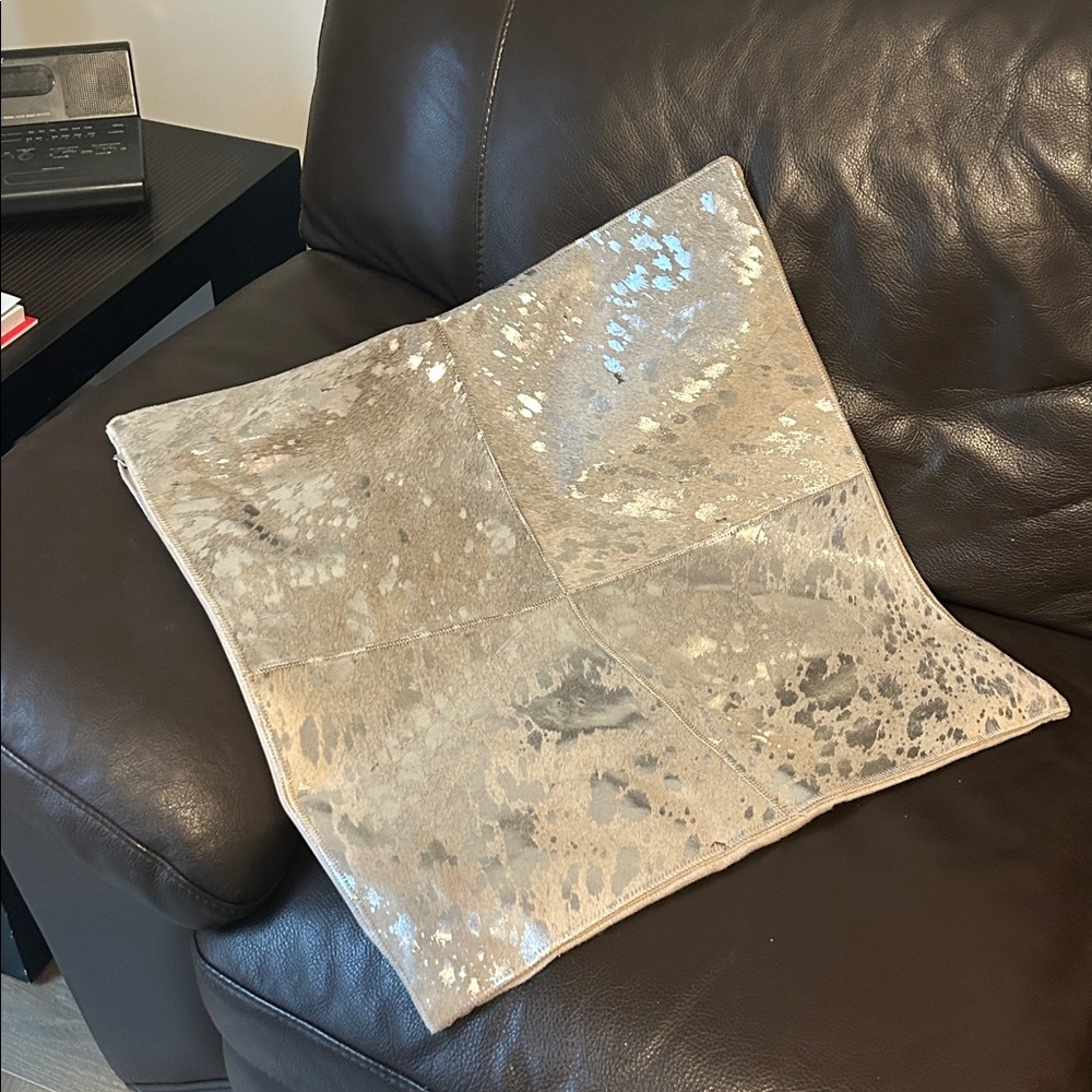 RESTORATION HARDWARE cowhide linen pillow cover